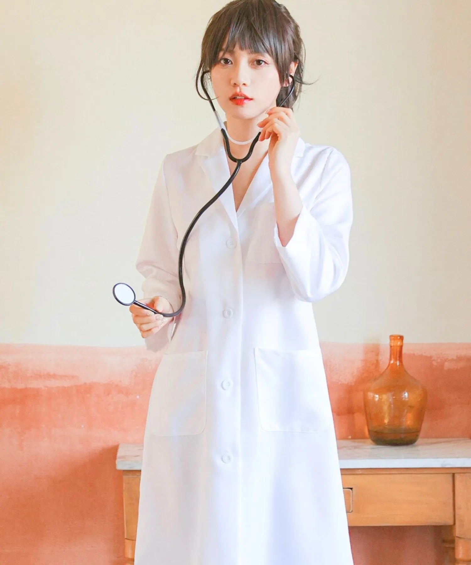 With stethoscope! Doctor Coat Female Doctor Costume