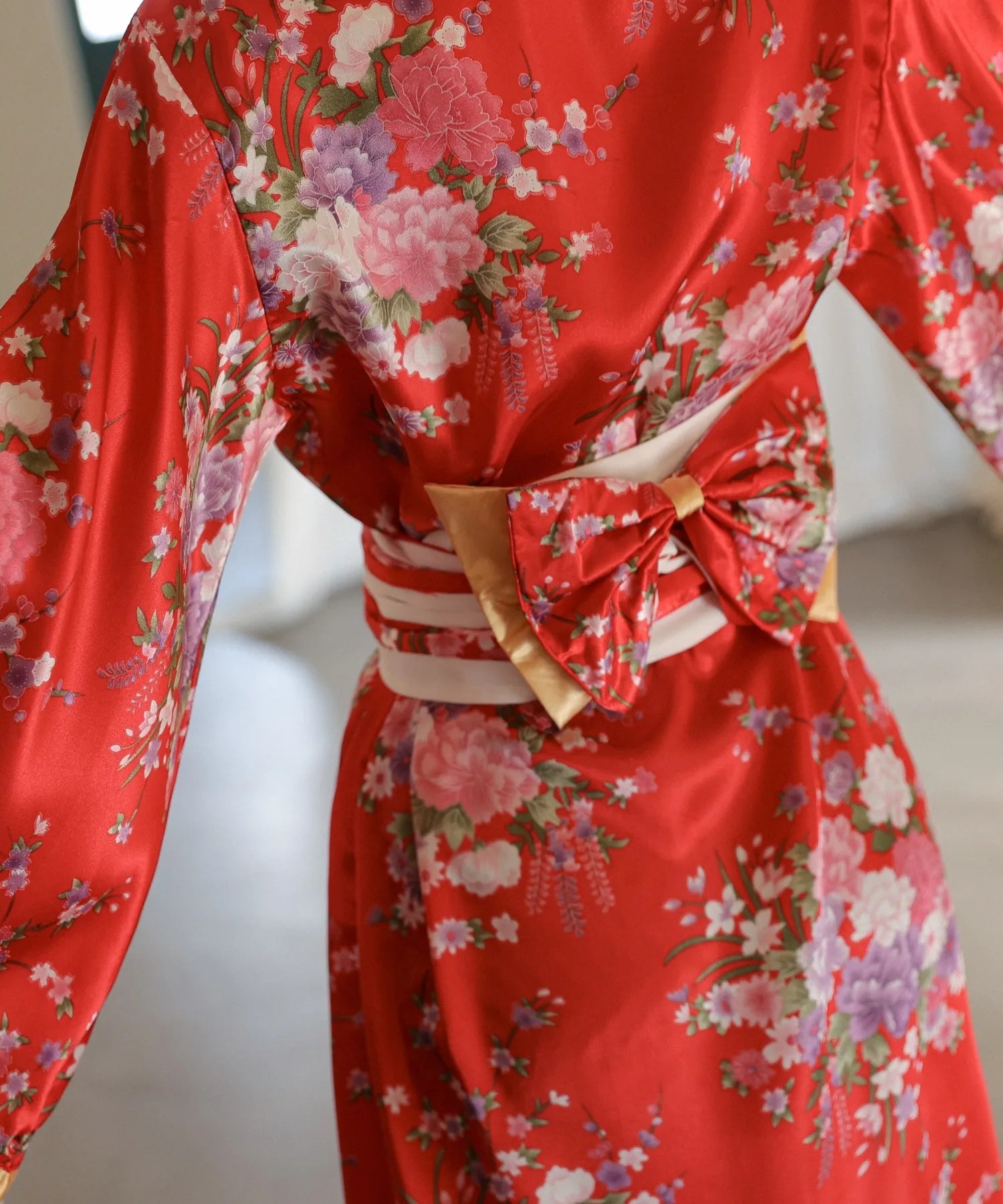 艶レッド 後ろ下がり&フリルの花魁コスチューム