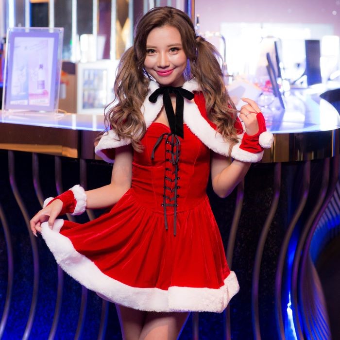 Laced Santa Costume with Cape