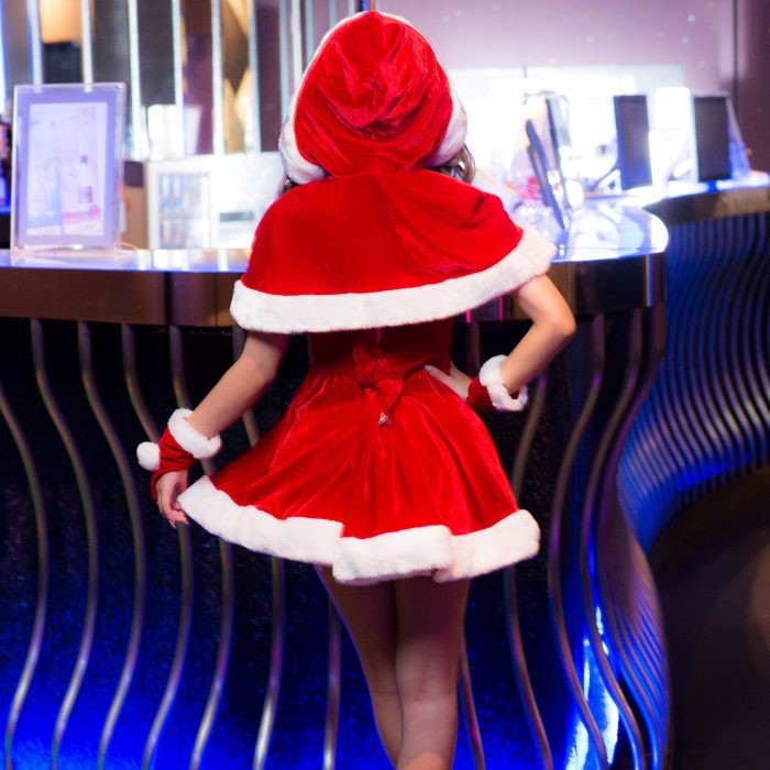 Laced Santa Costume with Cape