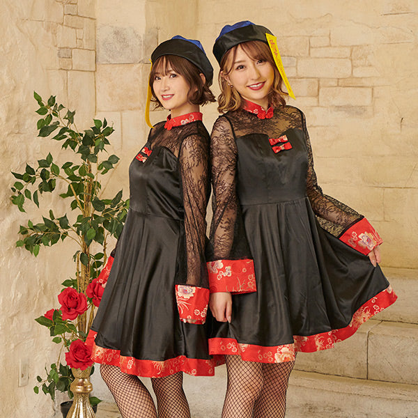 Lace Jiang shi with flared skirt