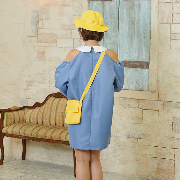 kindergarten smock with open shoulder