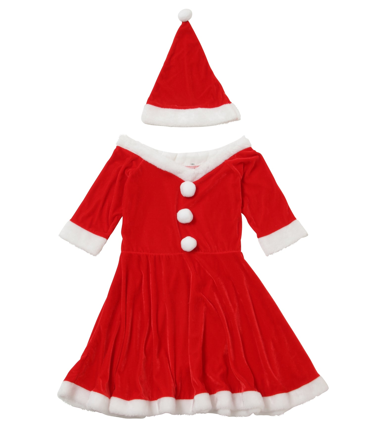 Off-the-shoulder Santa dress