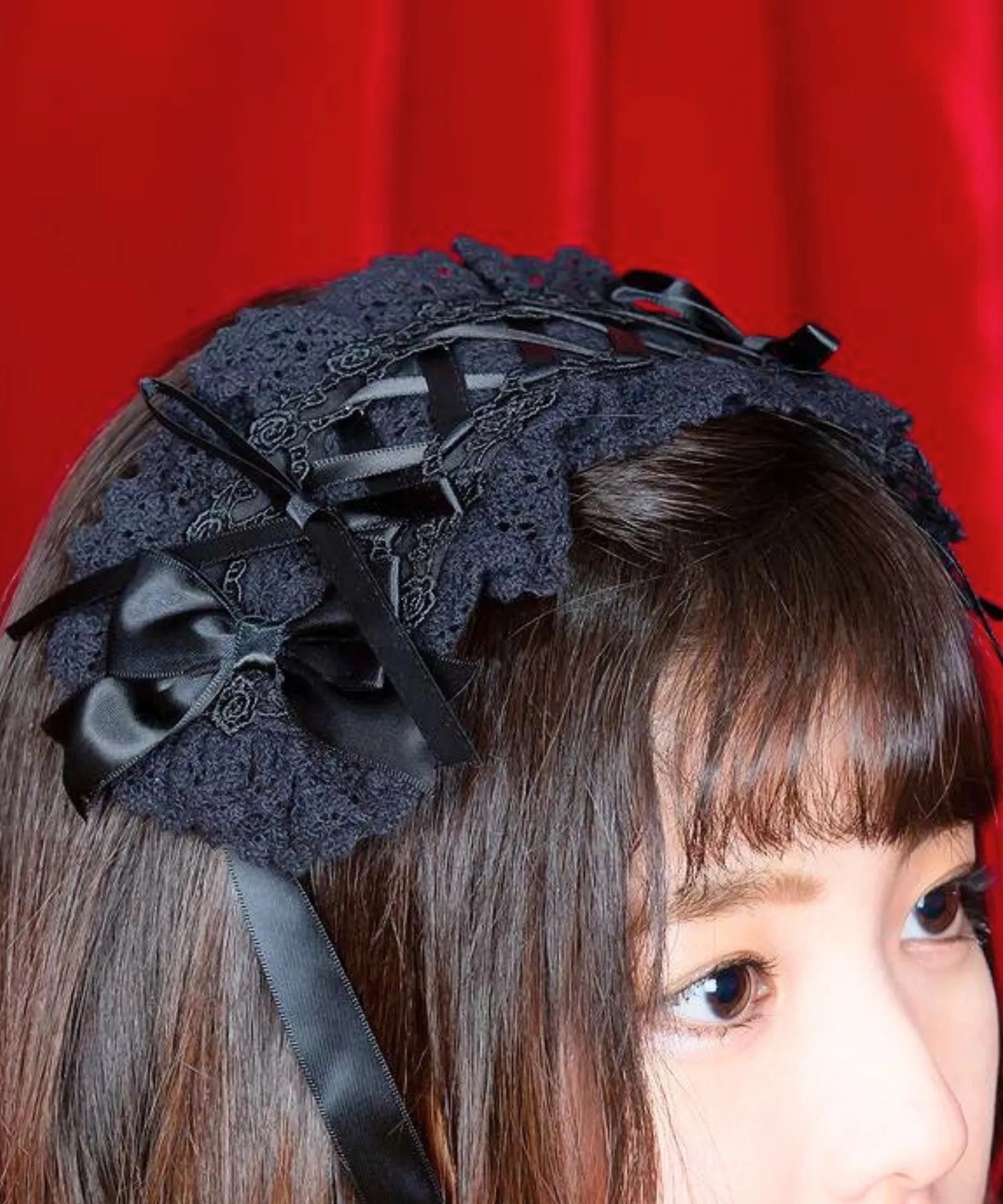 レースアップリボンヘッドドレス
