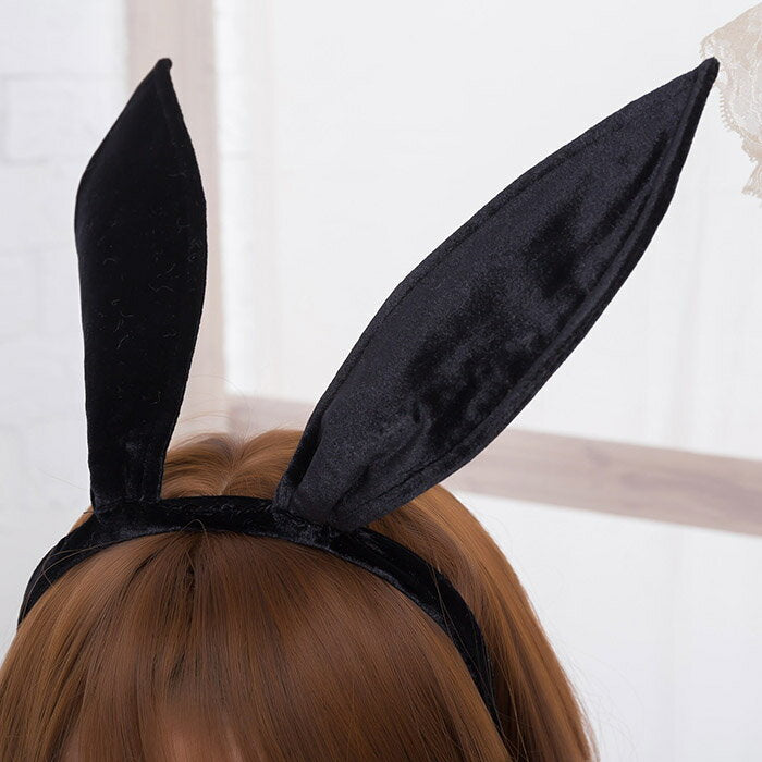 Three-bow off-the-shoulder dress with glittery tulle skirt with bunny catsuit and choker