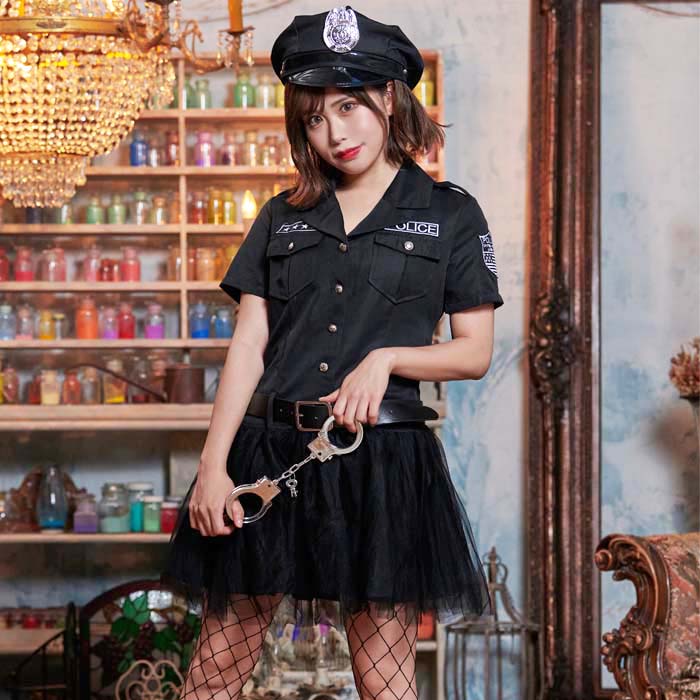 Black Police Dress with Hat