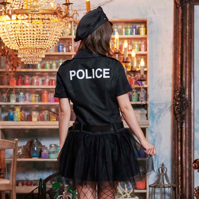 Black Police Dress with Hat