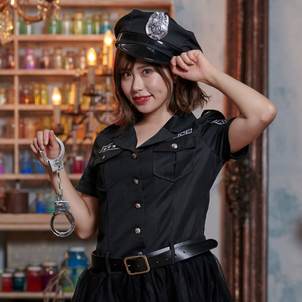 Black Police Dress with Hat