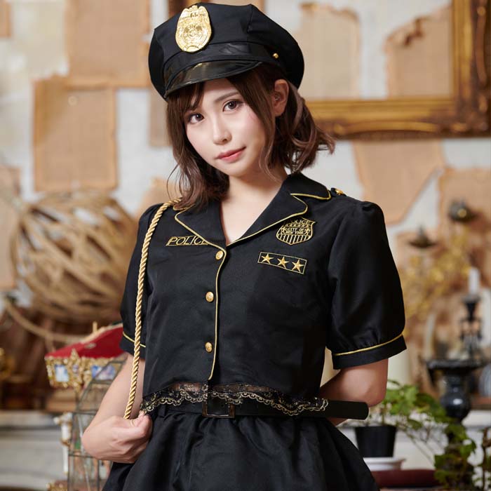 Black and Gold Navel Police 5-Piece Set with Handcuffs