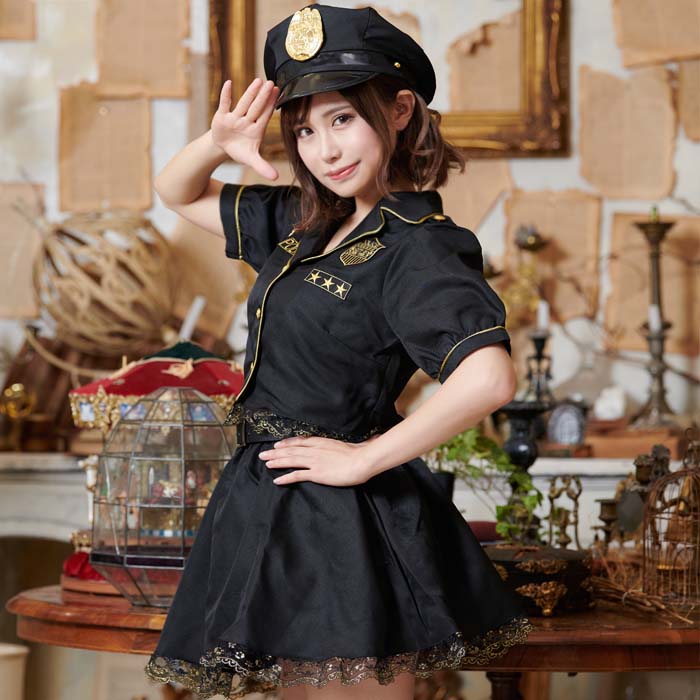 Black and Gold Navel Police 5-Piece Set with Handcuffs