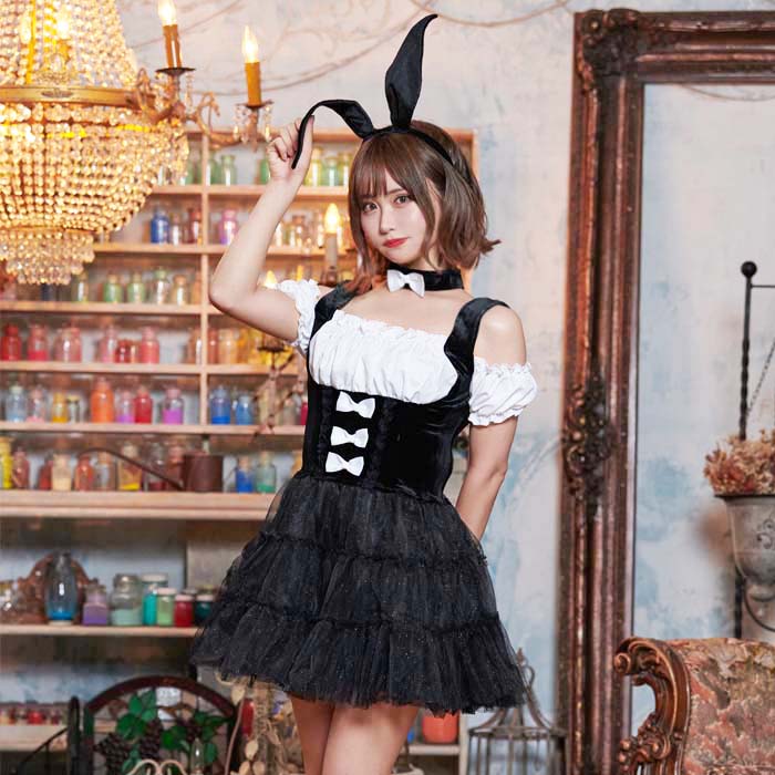 Glitter Tulle Off-the-shoulder Bunny Girl Style Dress