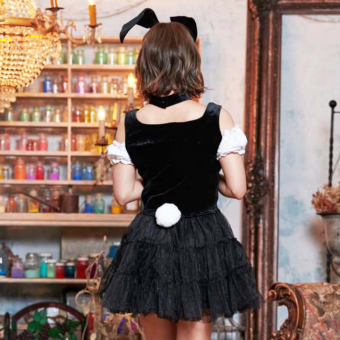 Glitter Tulle Off-the-shoulder Bunny Girl Style Dress