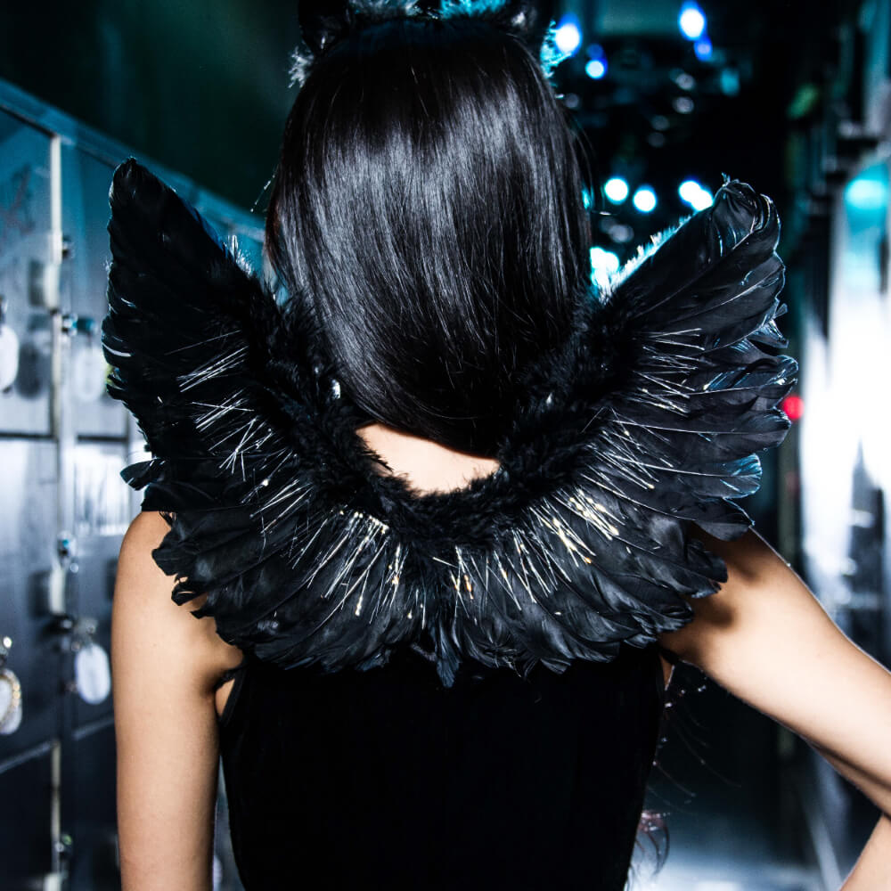 Black Devil Costume 4 -piece set with wings and horns