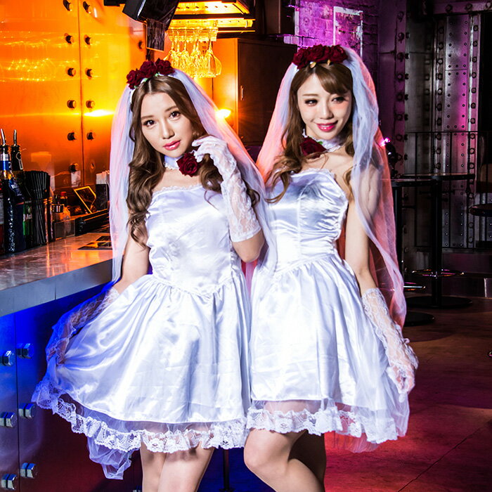 Bride with veil dress style costume 4 -piece set