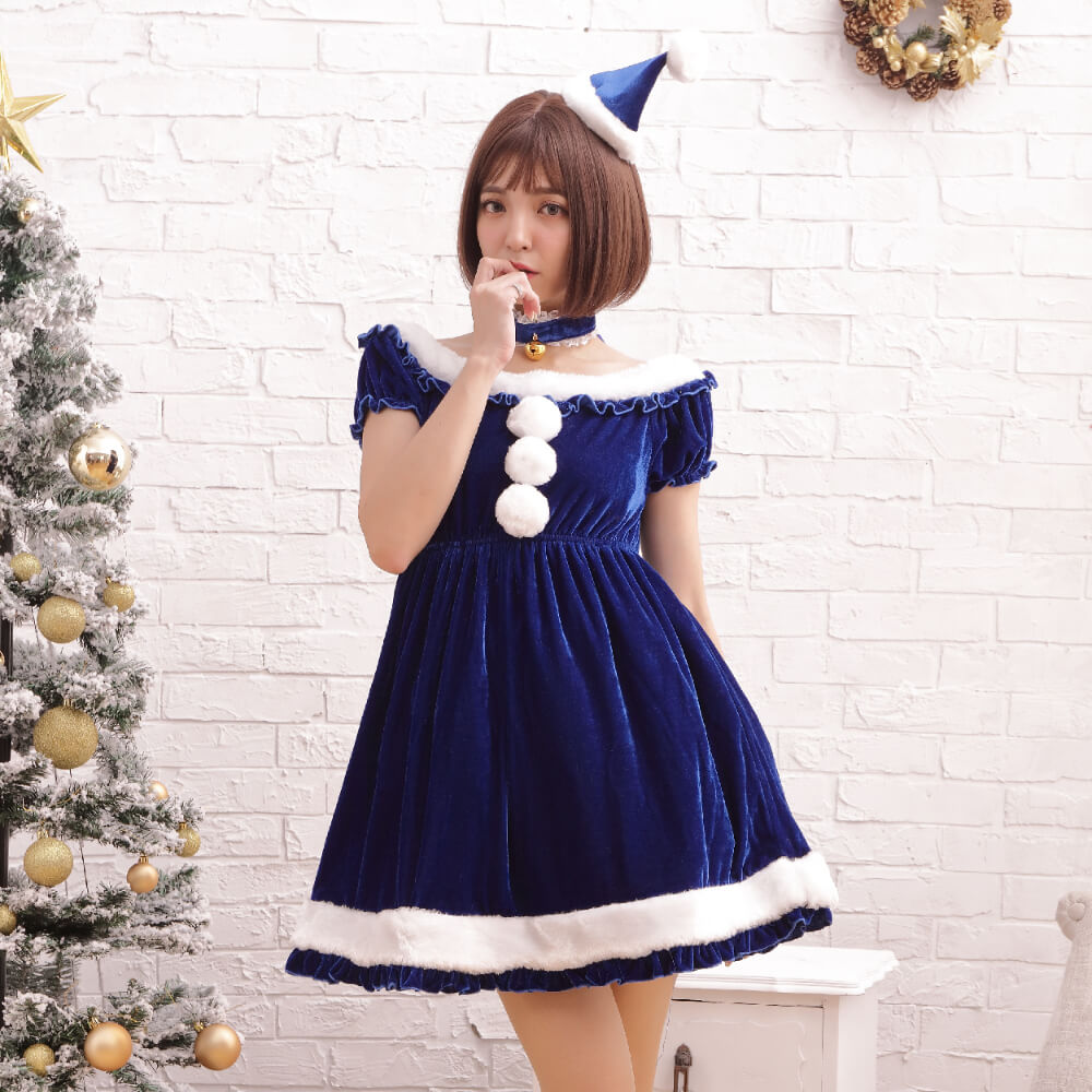 Frilled Santa dress with petite Santa hat