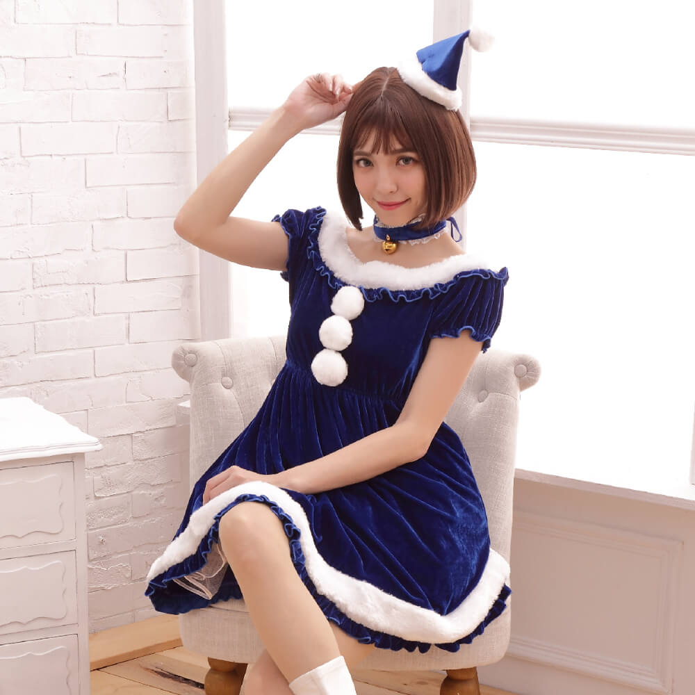Frilled Santa dress with petite Santa hat