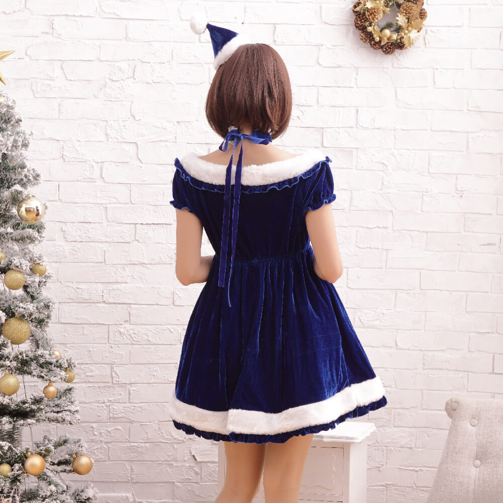 Frilled Santa dress with petite Santa hat
