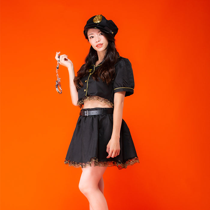 Black and Gold Navel Police 5-Piece Set with Handcuffs