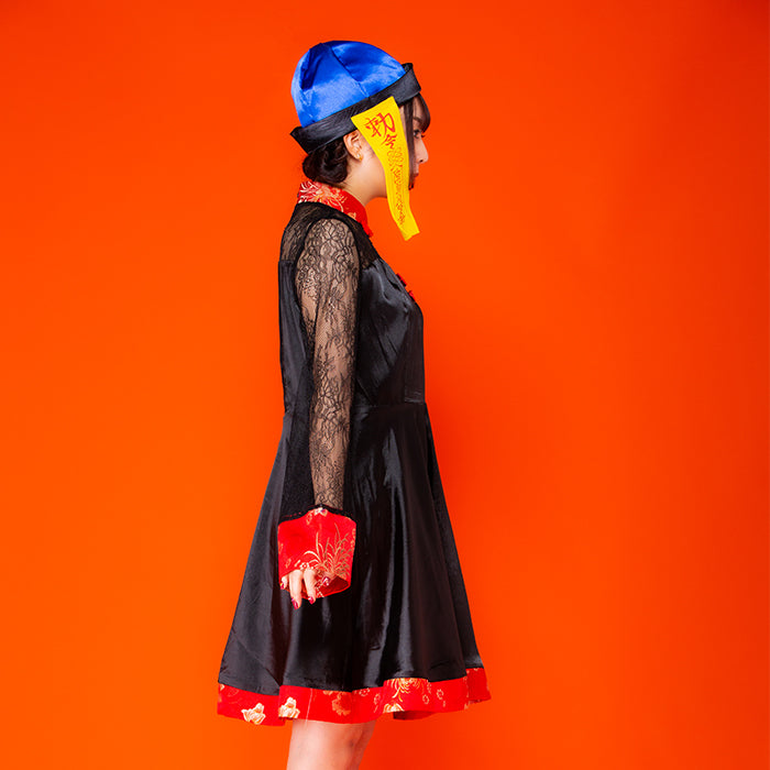 Lace Jiang shi with flared skirt
