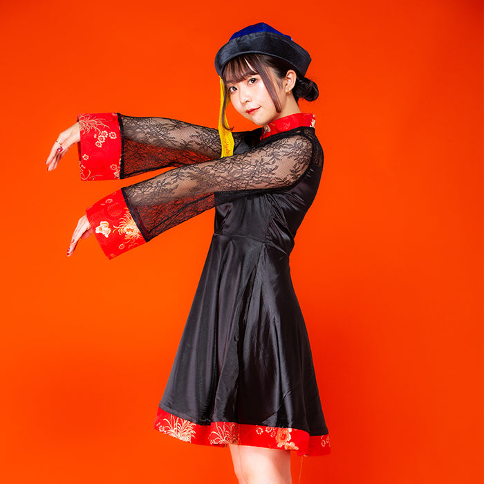 Lace Jiang shi with flared skirt