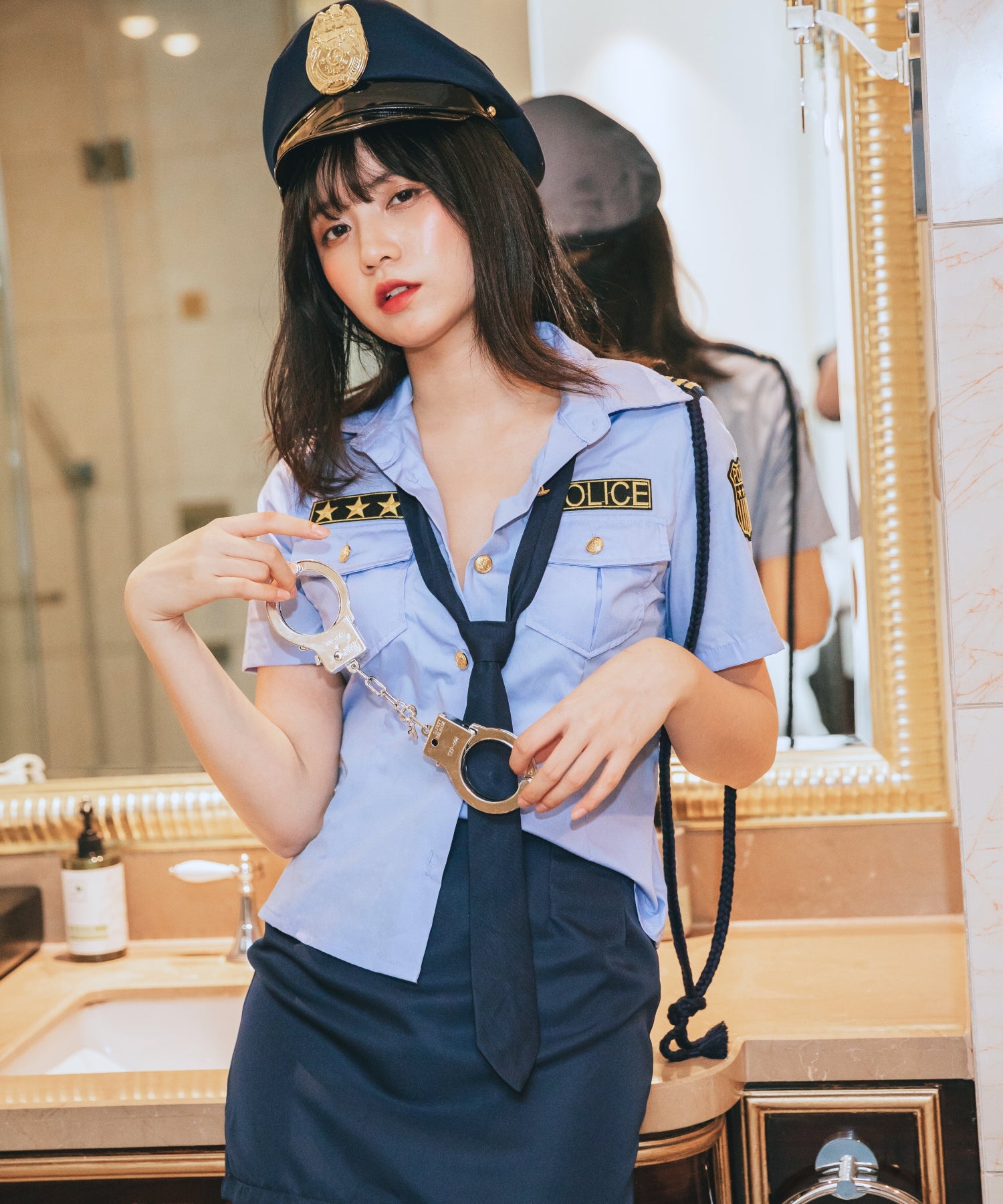 手錠付き定番サックスカラーポリス6点セット