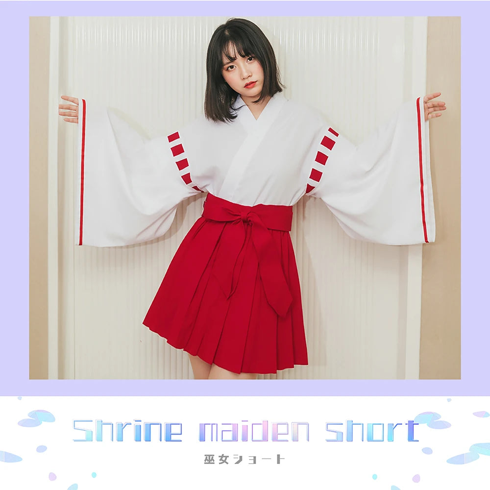 ショート丈巫女コスチューム2点セット