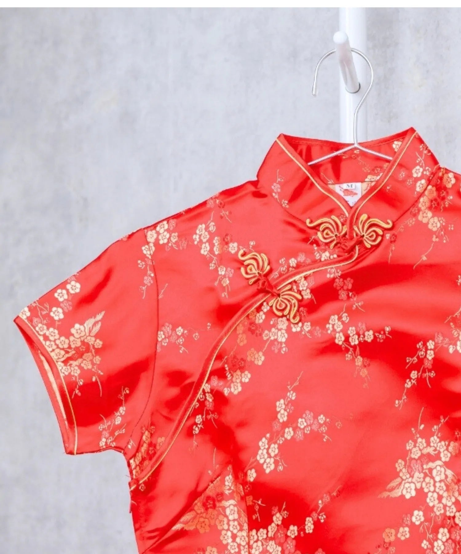 Plum Pattern China Dress -Mini Length Long Length-