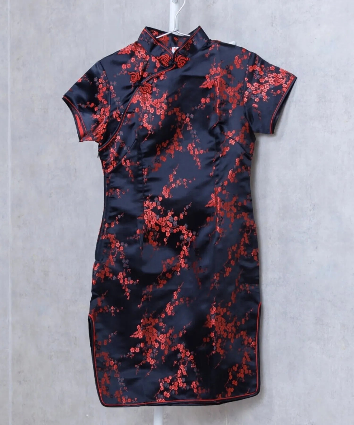 Plum Pattern China Dress -Mini Length Long Length-