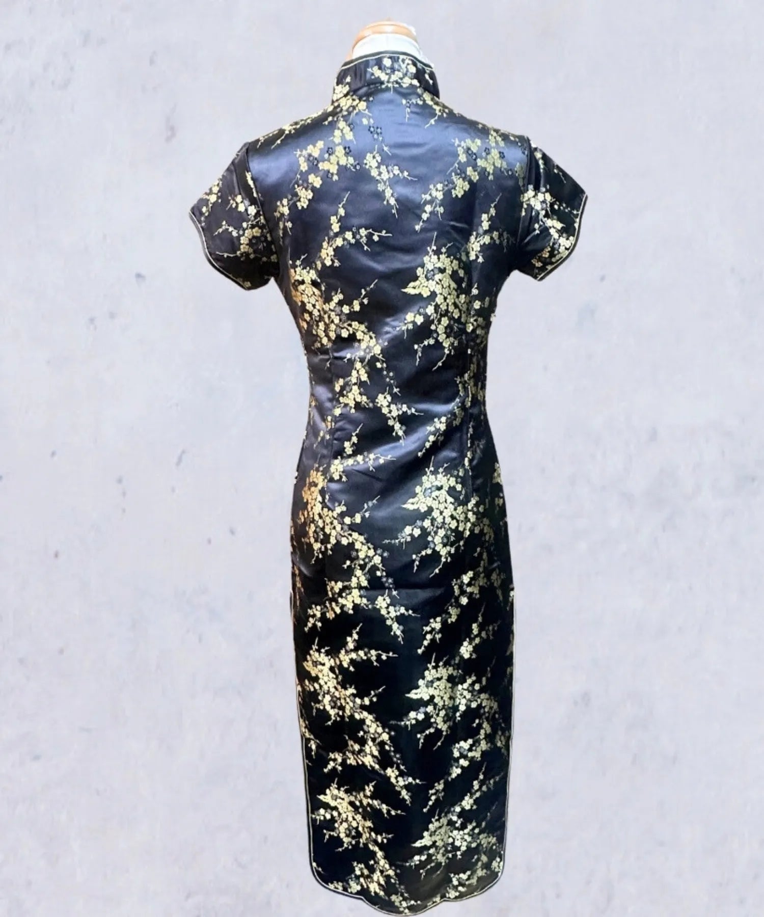Plum Pattern China Dress -Mini Length Long Length-