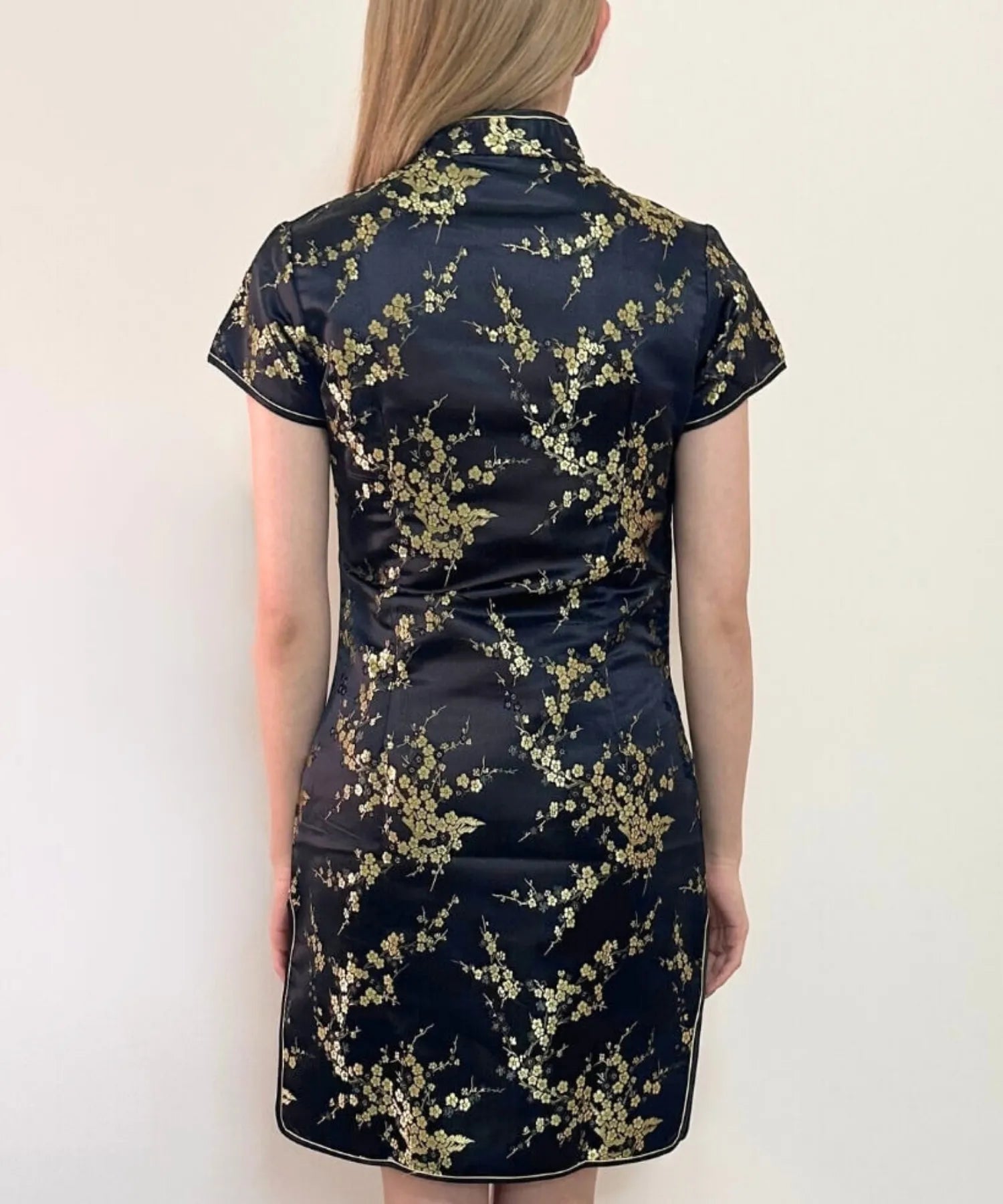 Plum Pattern China Dress -Mini Length Long Length-