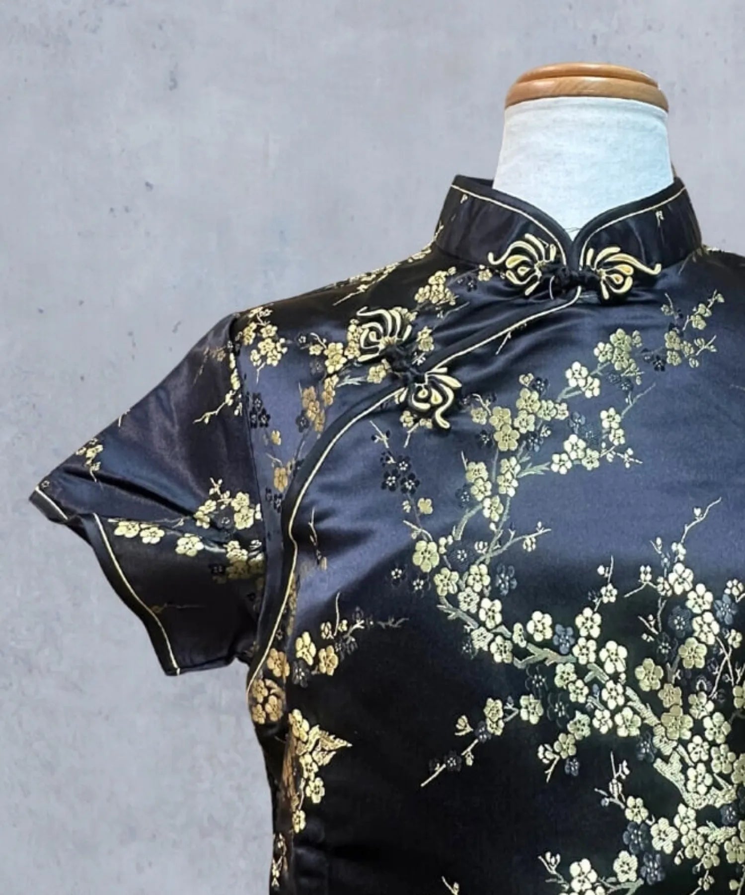 Plum Pattern China Dress -Mini Length Long Length-