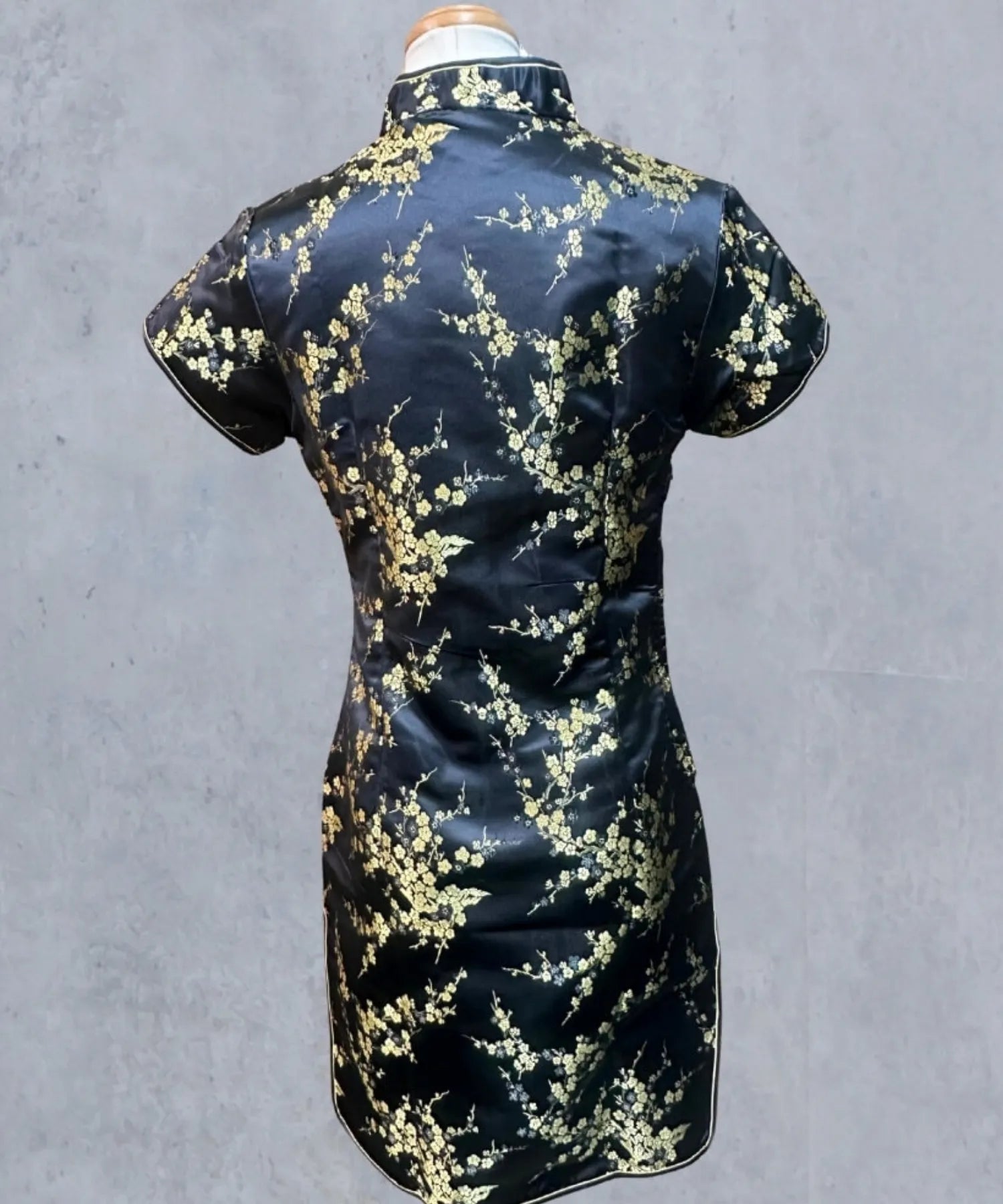 Plum Pattern China Dress -Mini Length Long Length-