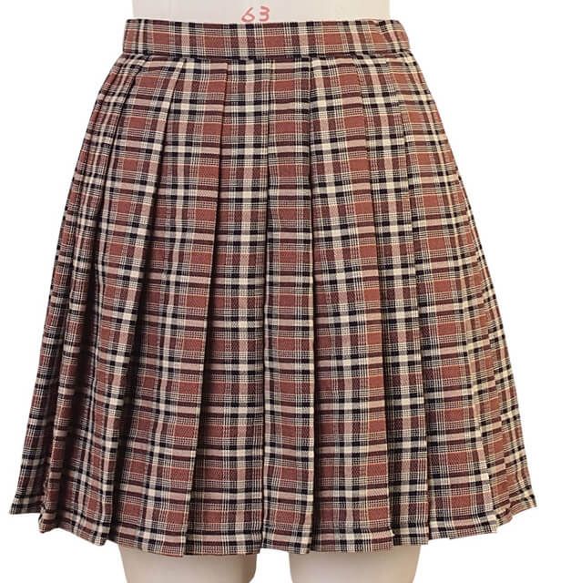 Astringent color check skirt
