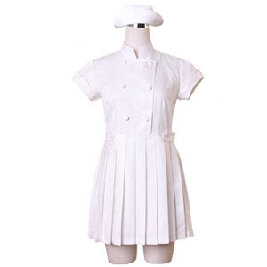 Nurse dress of pleated skirt