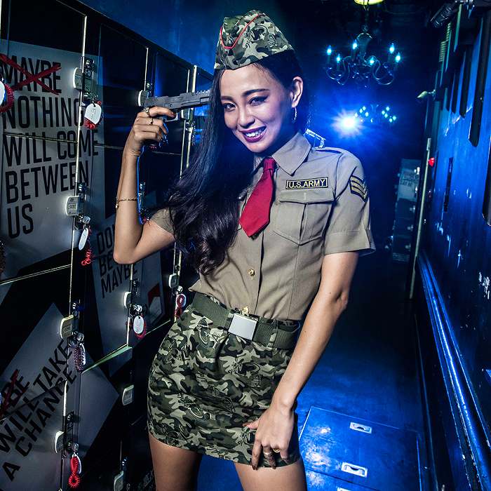 Army Costume Tight Skirt Set with Hat