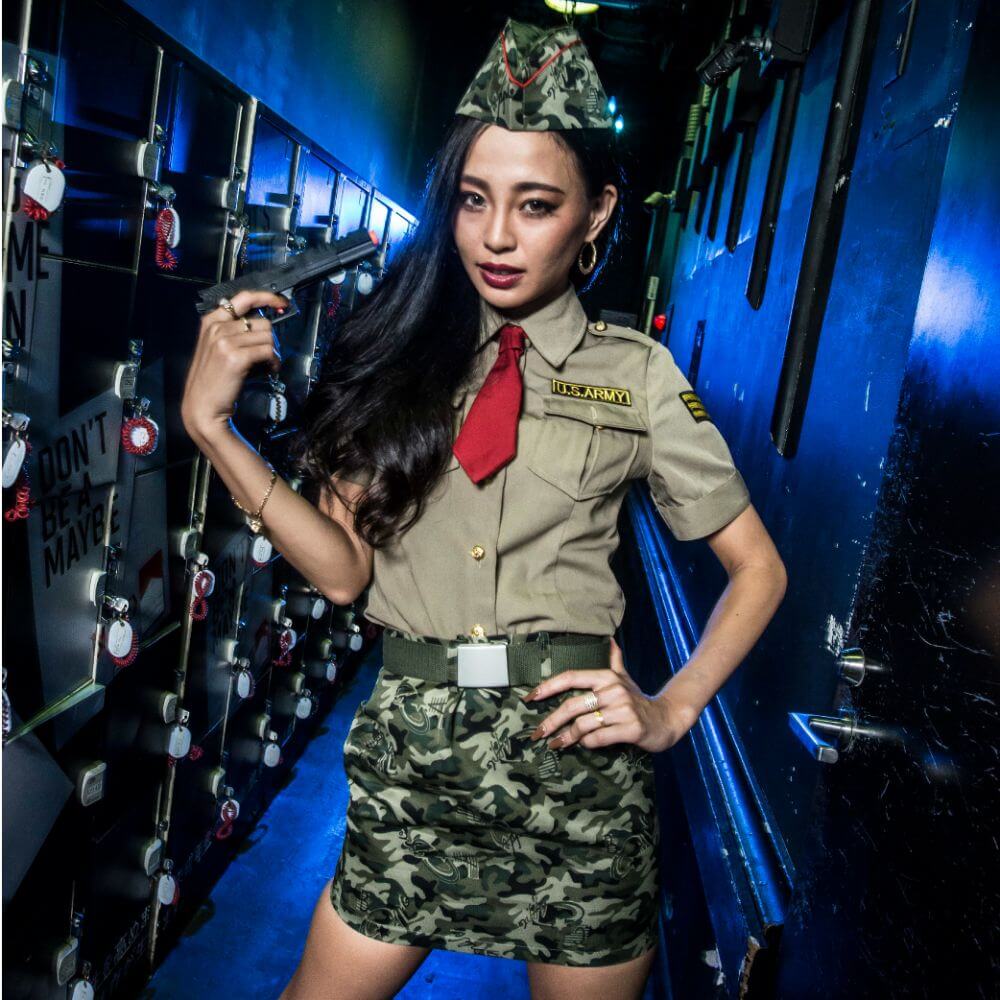 Army Costume Tight Skirt Set with Hat