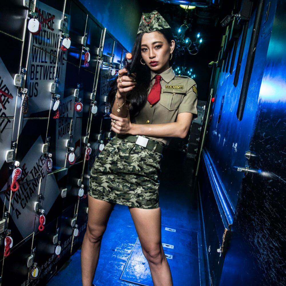 Army Costume Tight Skirt Set with Hat