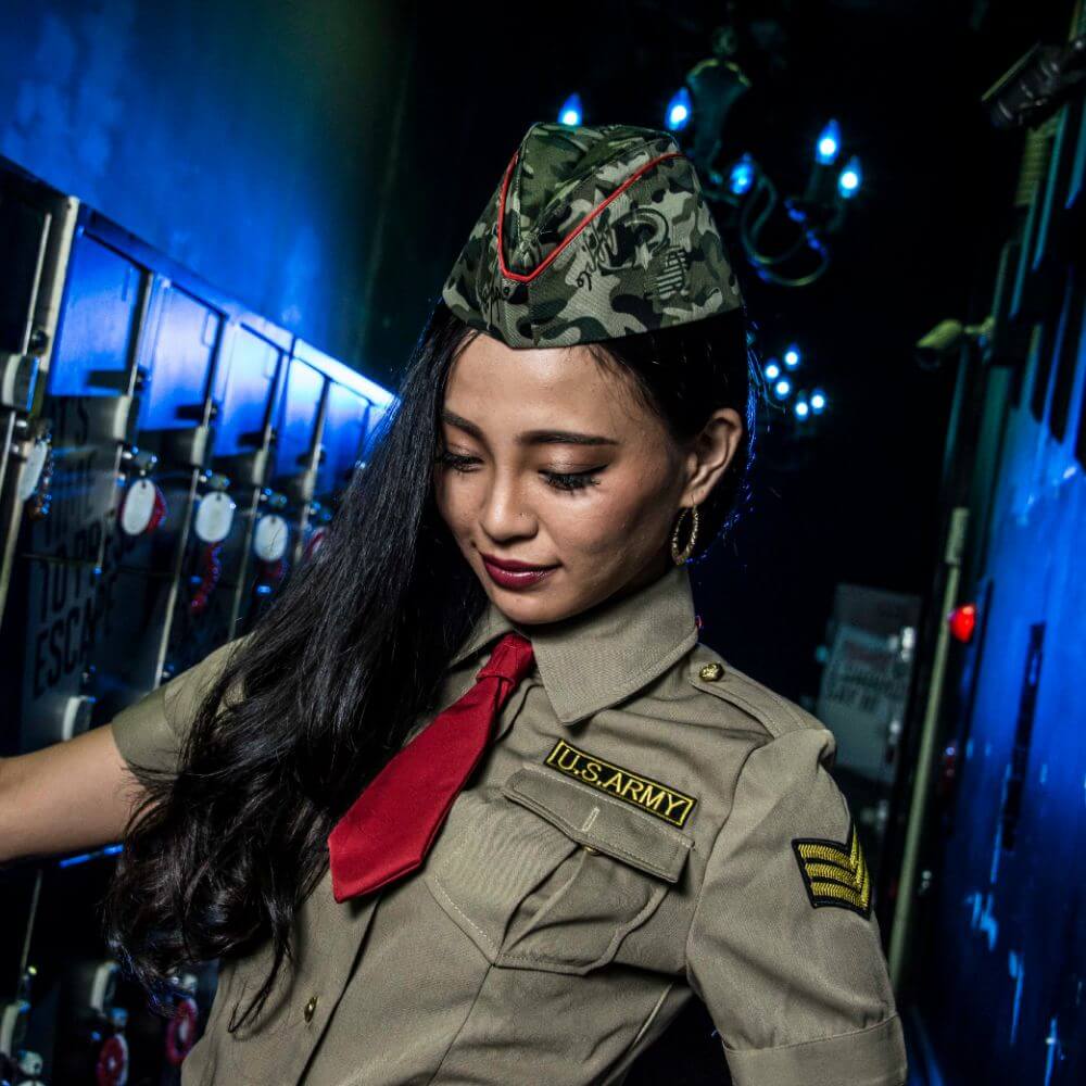 Army Costume Tight Skirt Set with Hat