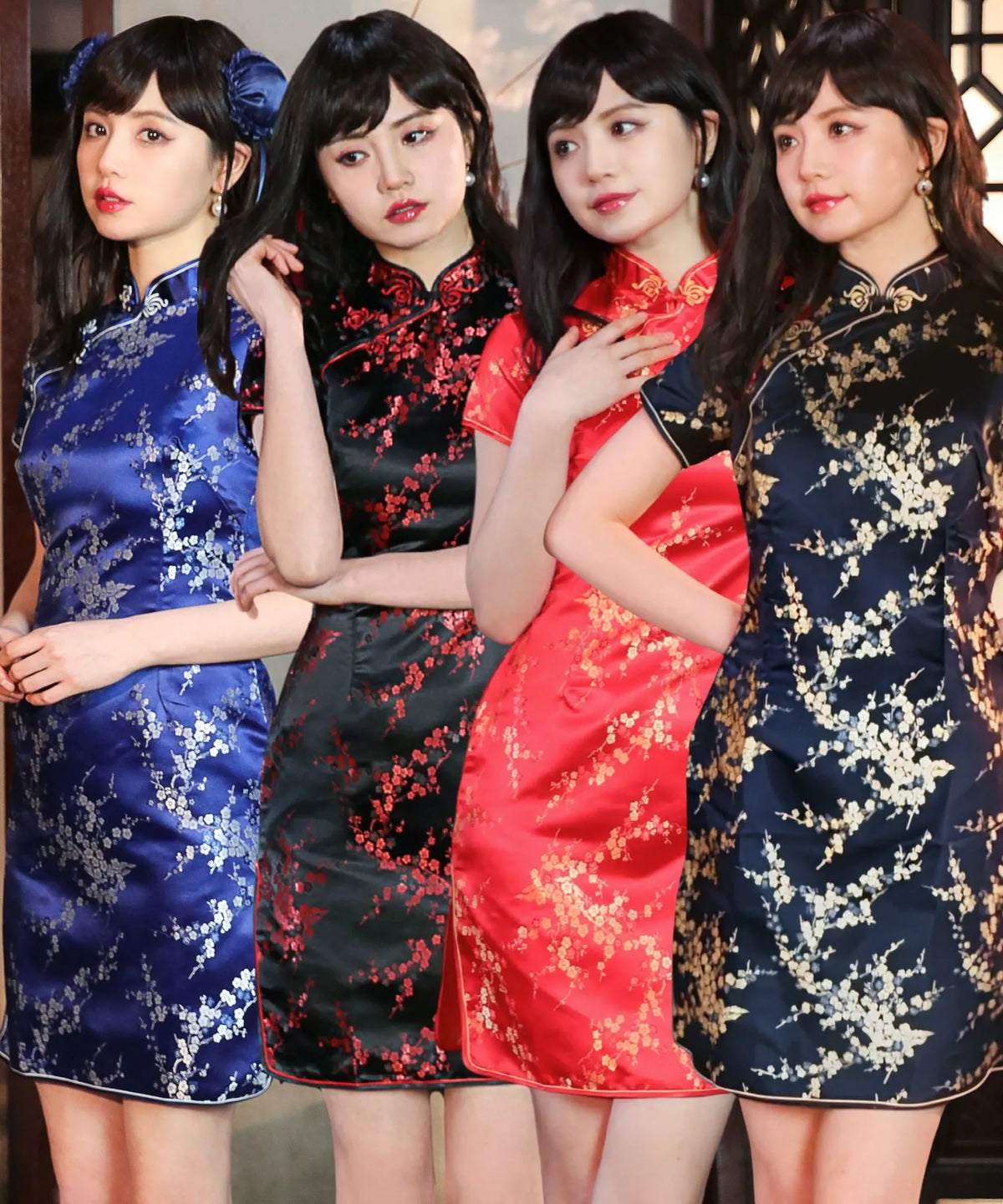 チャイナドレス 梅柄ショート | BODYLINE & LunaBelle