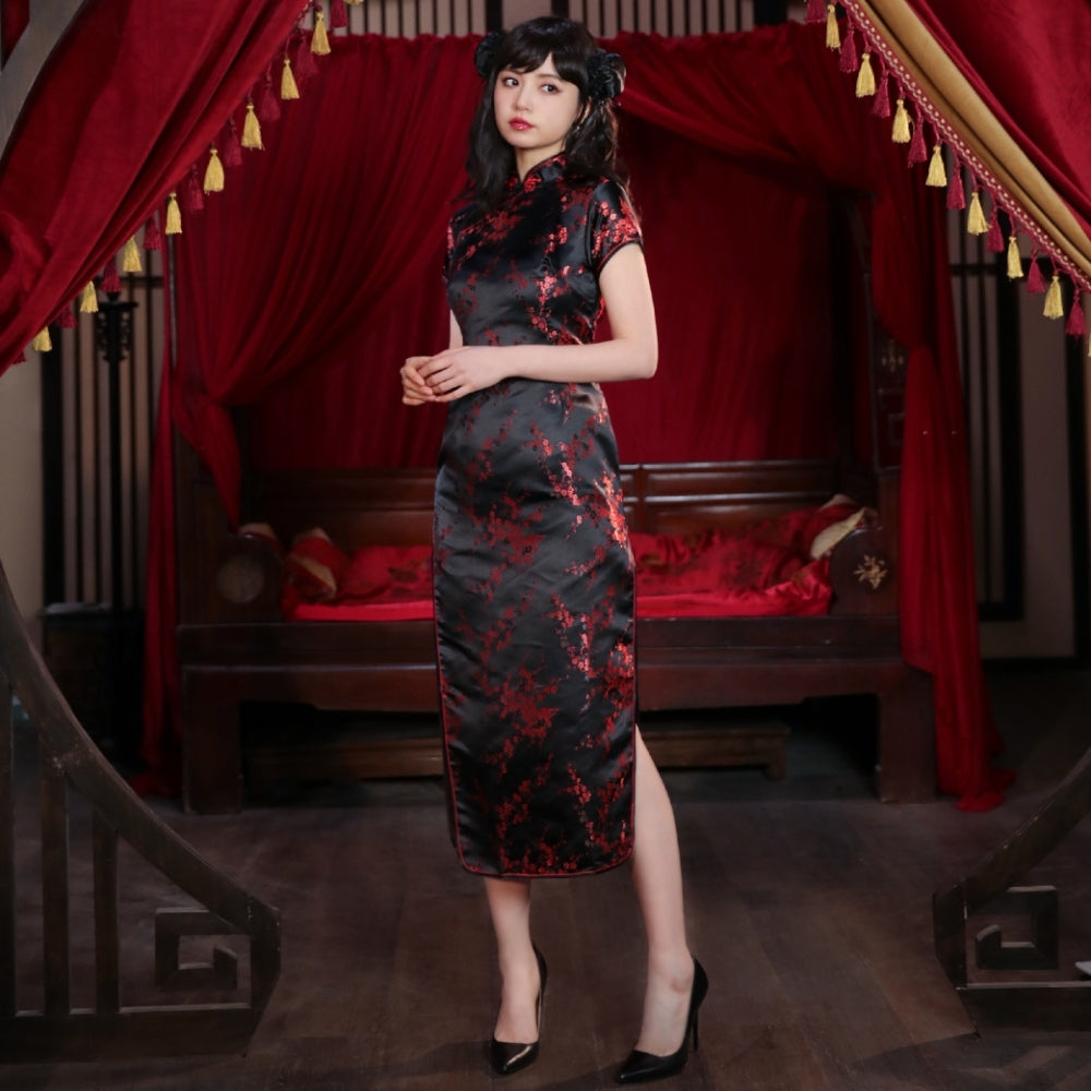 Purchased Chinese Dress Plum Pattern Long