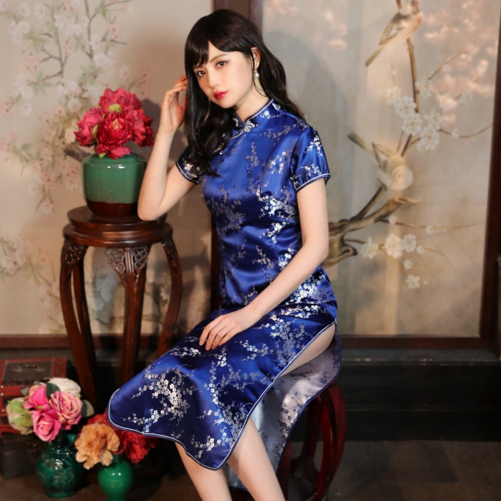 Purchased Chinese Dress Plum Pattern Long