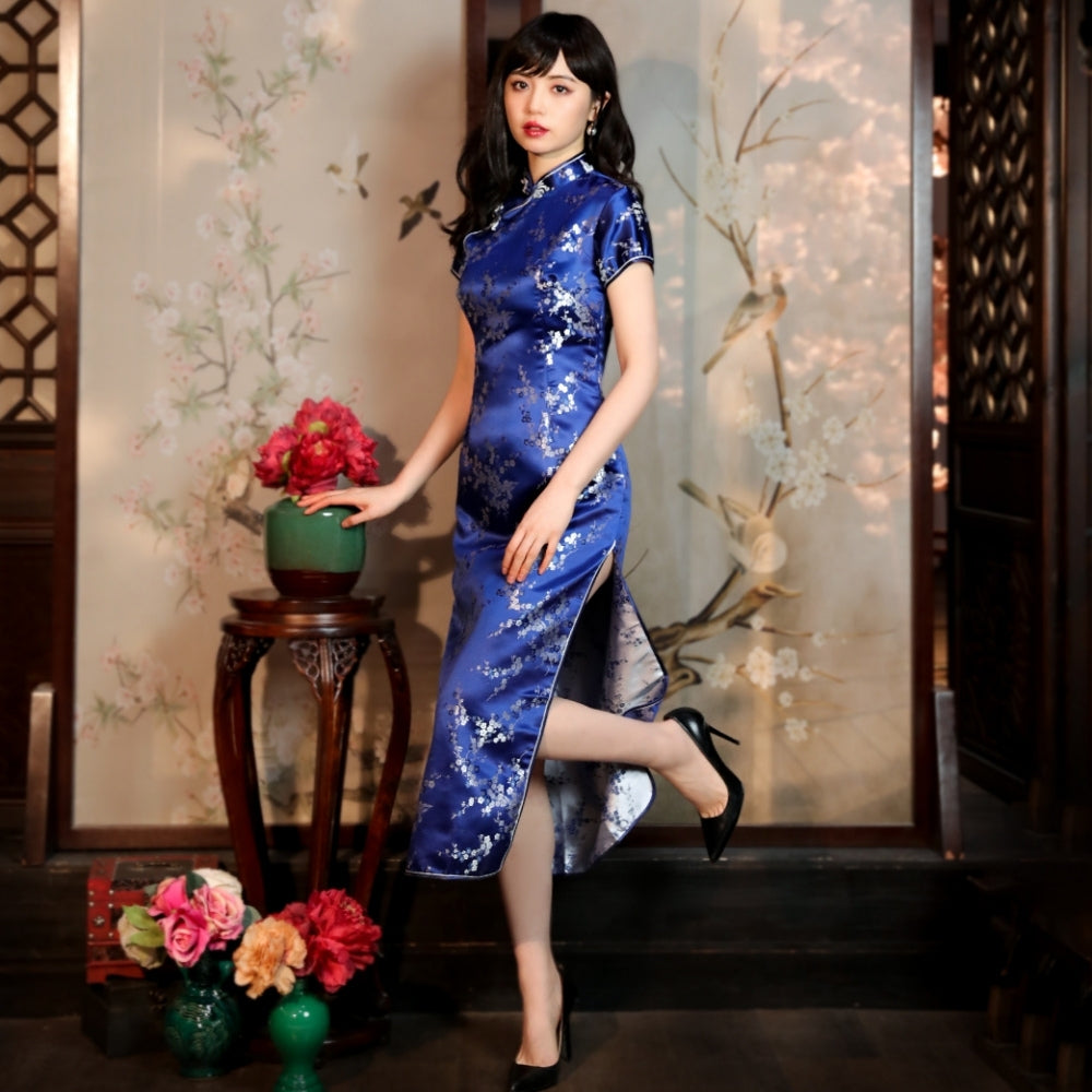 Purchased Chinese Dress Plum Pattern Long