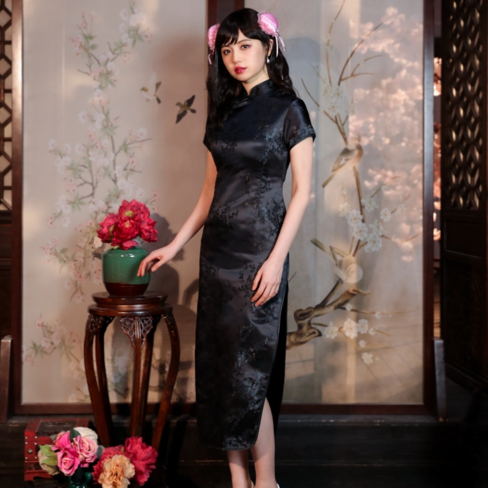 Purchased Chinese Dress Plum Pattern Long