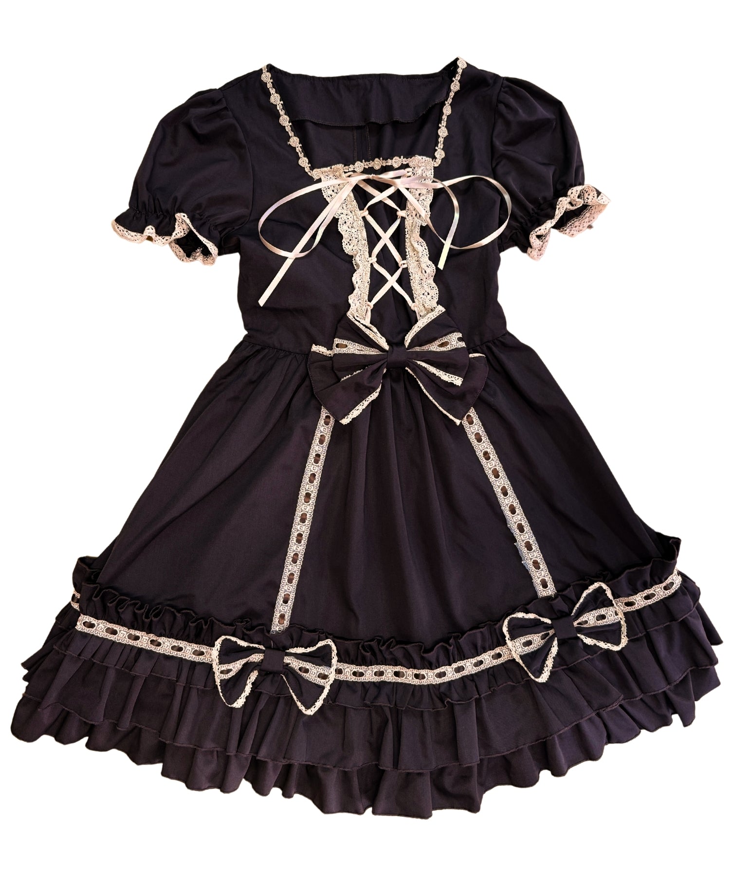 3way Royal Doll Dress with Cape and Ribbon 5-piece Set