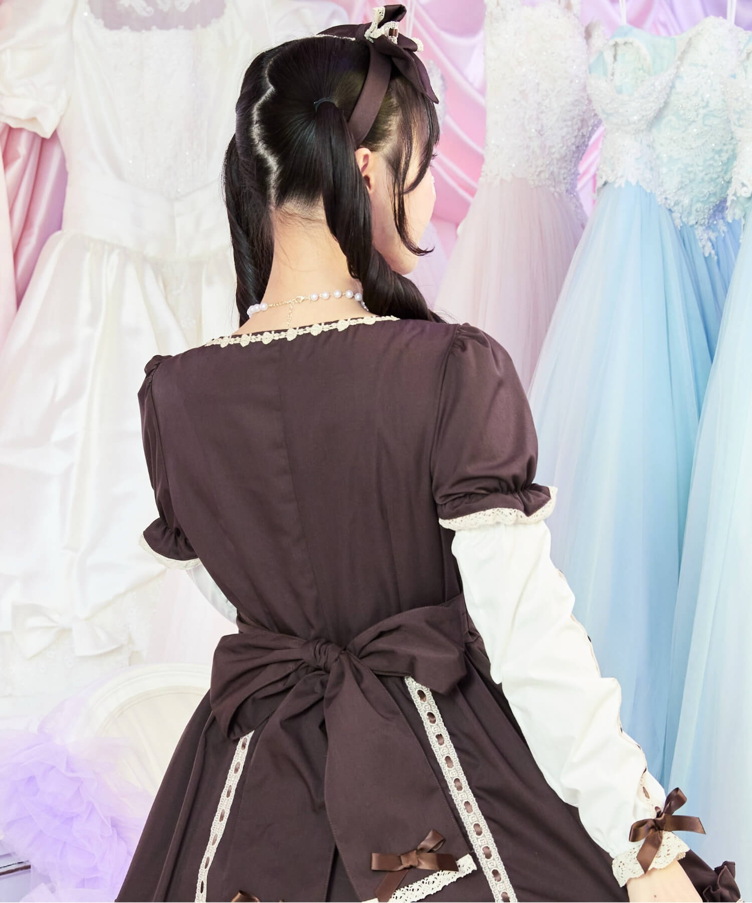 3way Royal Doll Dress with Cape and Ribbon 5-piece Set