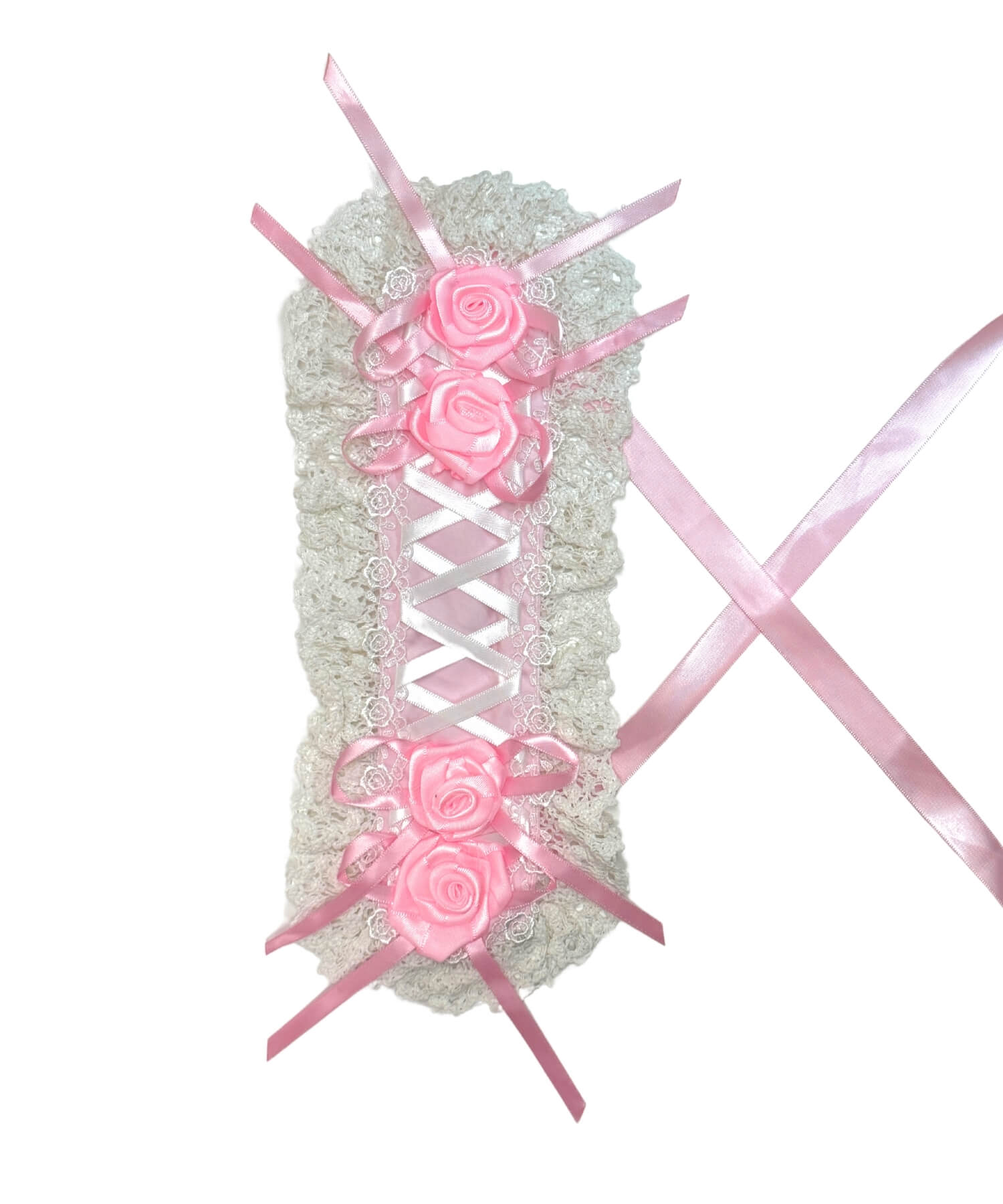 レースアップ2連薔薇ヘッドドレス