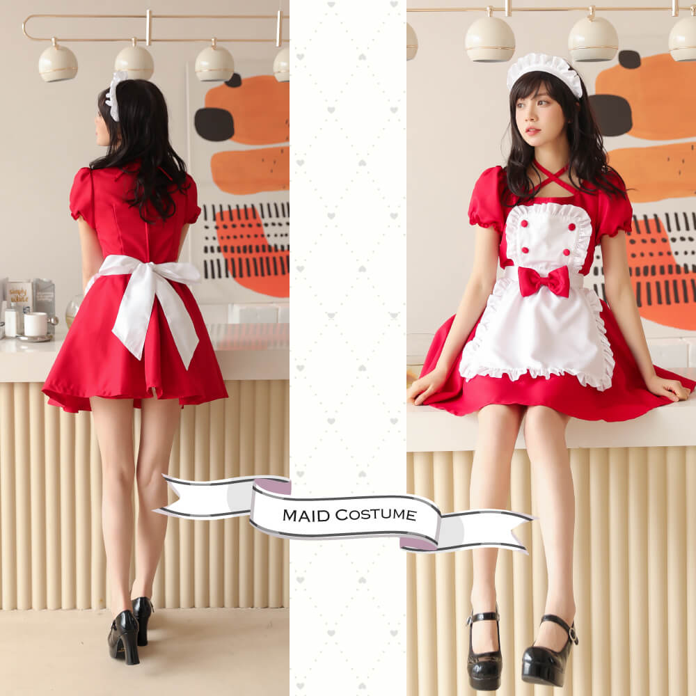 Button Frill Apron Maid