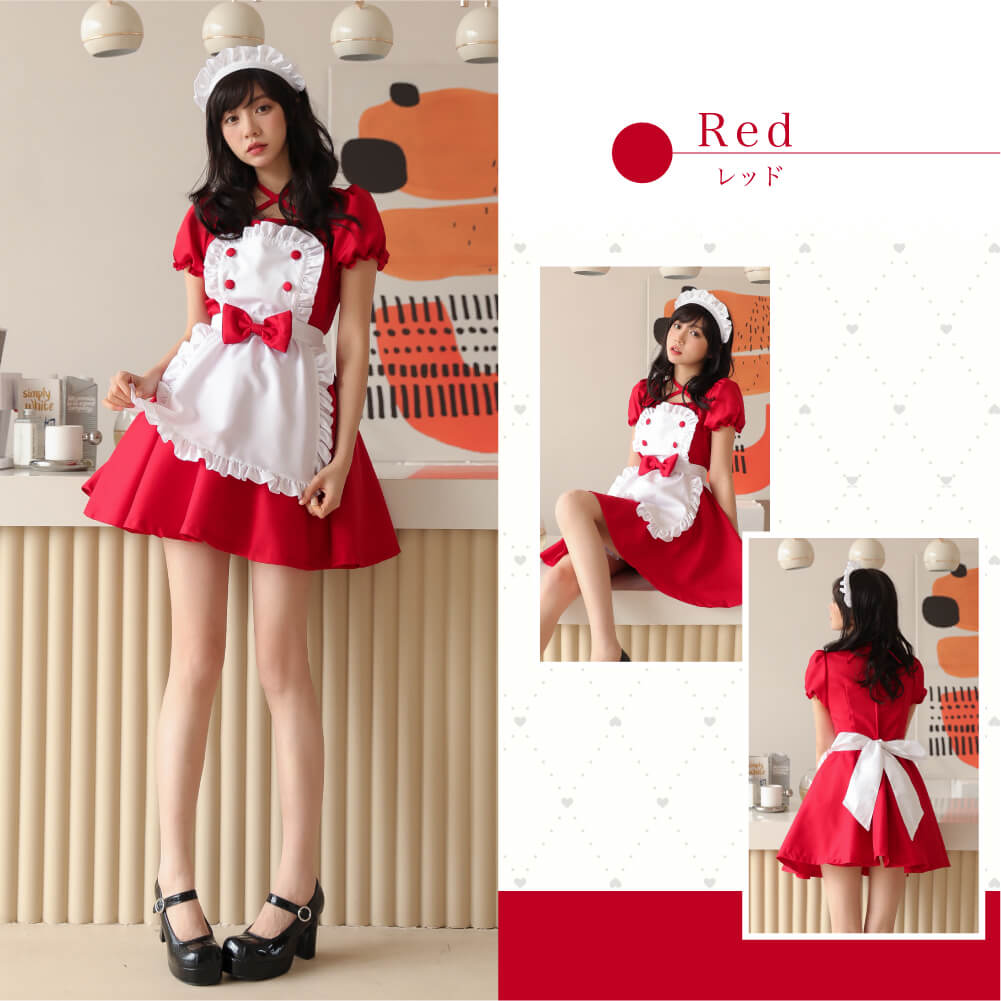 Button Frill Apron Maid