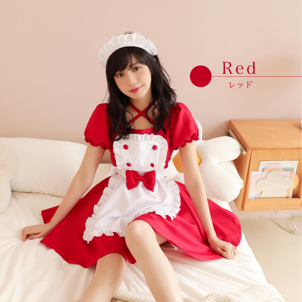 Button Frill Apron Maid