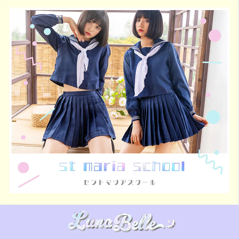 紺×白スカーフセーラー服